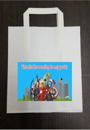 4 x Avengers Birthday Party Bags with Personalised Sticker