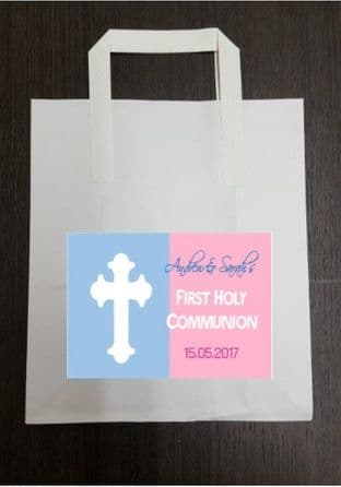 4 x Boy Girl Communion Party Bags with Personalised Sticker