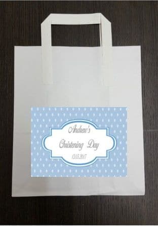4 x Dark Blue Party Bags with Personalised Sticker