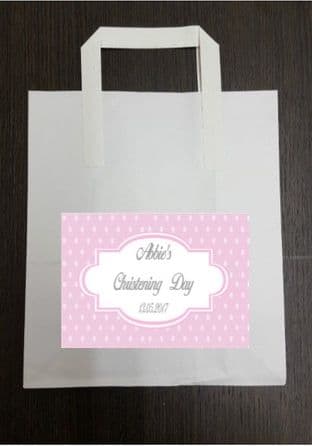 4 x Dark Pink Party Bags with Personalised Sticker