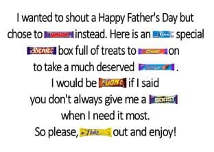 4 X Father's Day Sticker Choc Bar Stickers 1