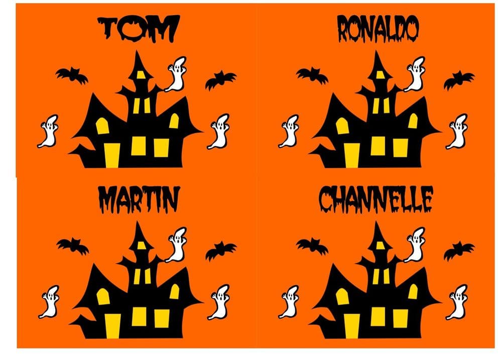 Hoonar Room Sticker 4 x Haunted House Halloween Sticker with Name
