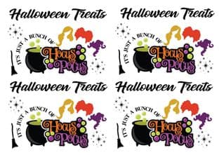 4 x Hocus Pocus Treat Stickers