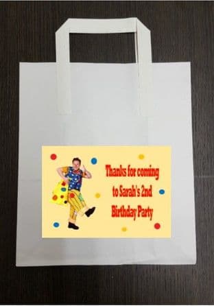 4 x Mr Tumble Birthday Party Bags with Personalised Sticker