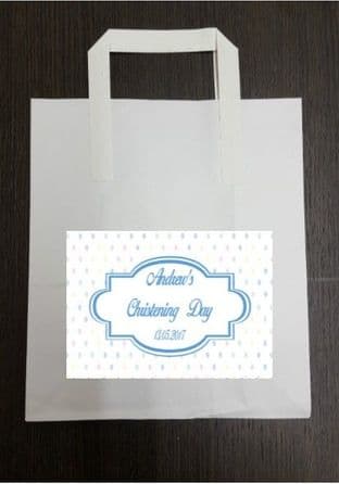 4 x Multicoloued Blue Party Bags with Personalised Sticker