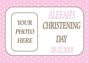 4 x Pink Polka Dot Photo Design Party Bags with Personalised Sticker