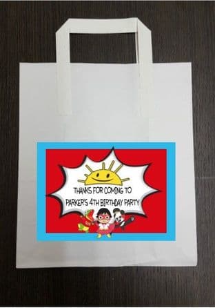 4 x Ryans World Birthday Party Bags with Personalised Sticker