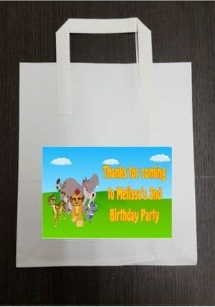4 x The Lion Guard Birthday Party Bags with Personalised Sticker