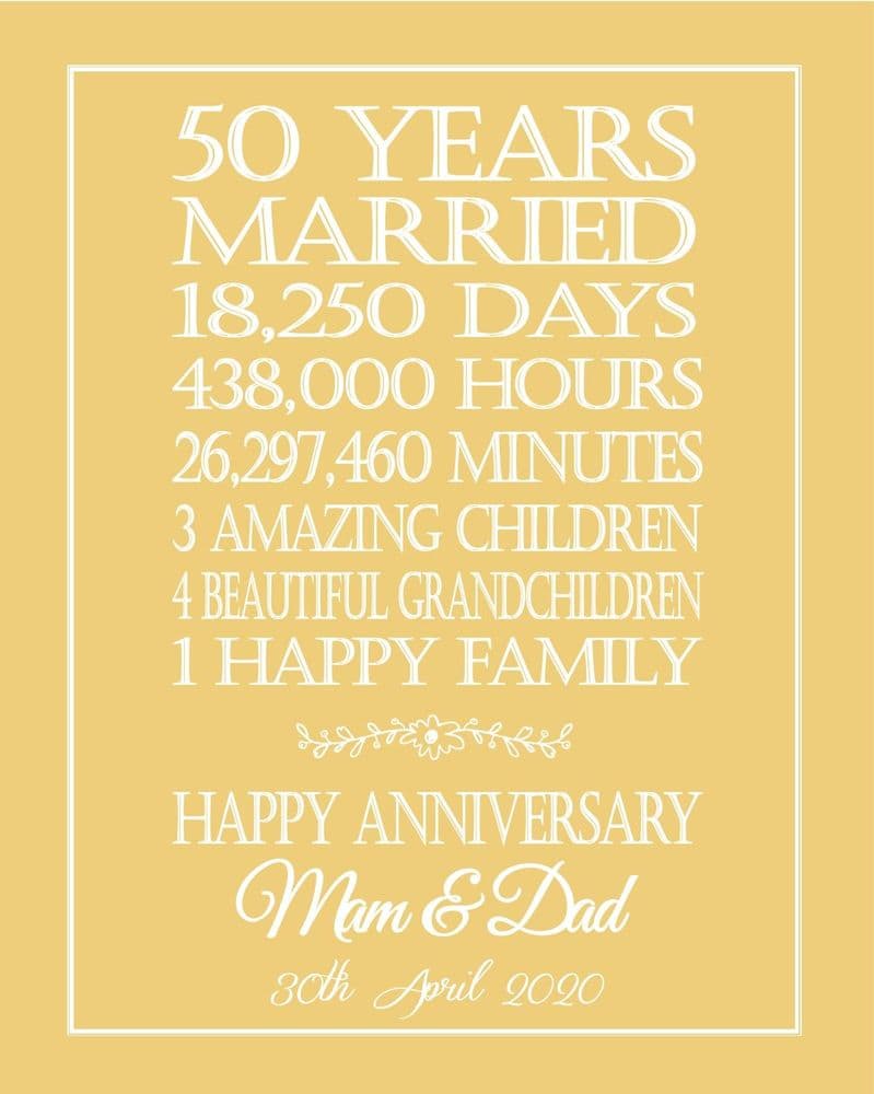 50th Wedding Anniversary Print