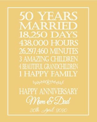 50th Wedding Anniversary Print