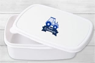 6 x Waterproof Blue Tractor Themed Labels