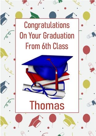 6th Class Graduation Card Design 3