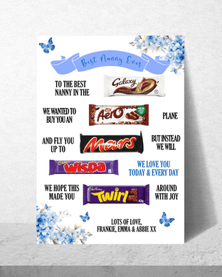 A3 Mother's Day Chocolate Board - Blue