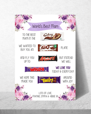 A3 Mother's Day Chocolate Board - Purple/Pink