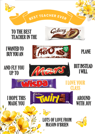 A3 Teacher Chocolate Board - Yellow