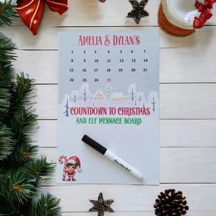 A4 Wipeable Aluminium Countdown to Christmas & Message Board