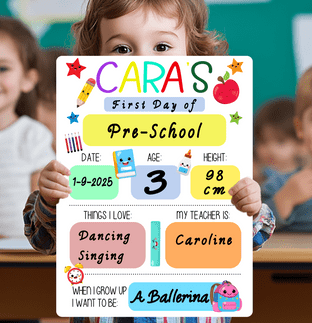 Aluminium Wipeable Reusable Board Pre-School Theme