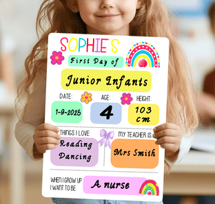 Aluminium Wipeable Reusable Board Rainbow Theme