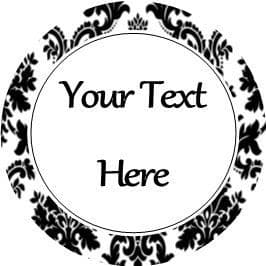Any Occasion Your Text Stickers Black Damask