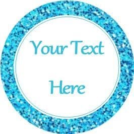 Any Occasion Your Text Stickers Blue Glitter