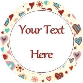 Any Occasion Your Text Stickers Blue Red Hearts