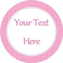 Any Occasion Your Text Stickers Dark Pink Gingham