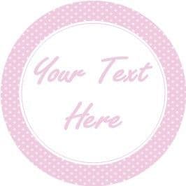 Any Occasion Your Text Stickers Pink Polka Dot