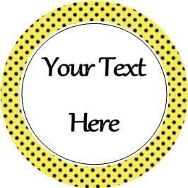 Any Occasion Your Text Stickers Yellow Black Polka Dot