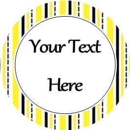 Any Occasion Your Text Stickers Yellow Black Stripe