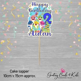 Baby Shark Blue Cake Topper