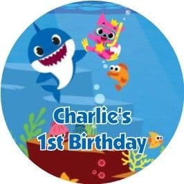 Baby Shark Blue Text Stickers