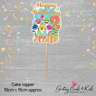 Baby Shark Pink Cake Topper