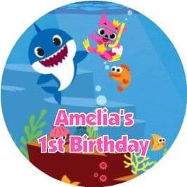 Baby Shark Pink Text Stickers