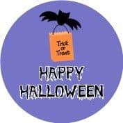 Bat Trick or Treat Halloween Sticker