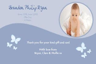 Birth Announcement / Thank You Card Boy Design 2