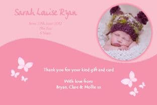 Birth Announcement / Thank You Card Girl Design 2