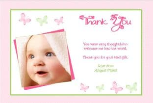 Birth Announcement / Thank You Card Girl Design 4