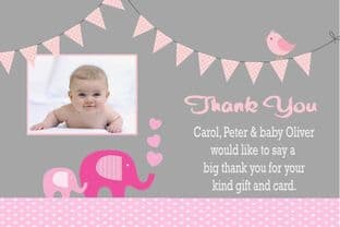 Birth Announcement / Thank You Card Girl Design 7