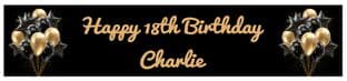 Black & Gold Balloons Banner