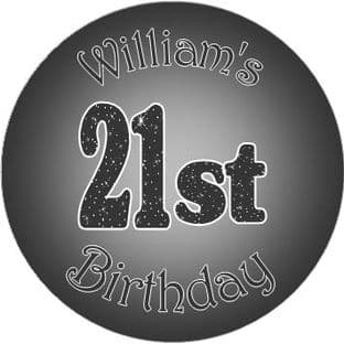 BLACK name and age sticker