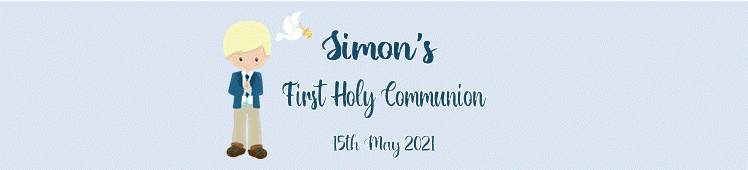 Blonde Hair Boy Communion Bottle Label Wrapper 2