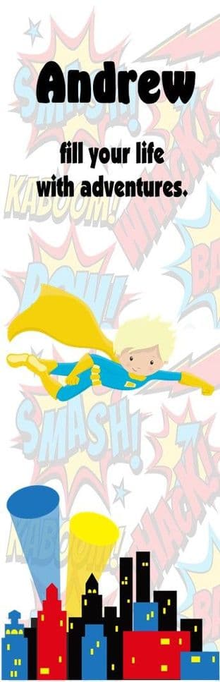 Blonde Hair Superhero Boy Bookmark