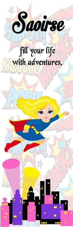Blonde Hair Superhero Girl Bookmark