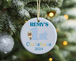 Blue 1st Christmas Acrylic Christmas Ornament Decoration