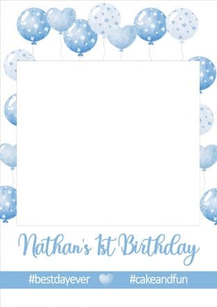 Blue Balloons Selfie Frame - any occasion