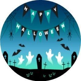 Blue Black Happy Halloween Sticker