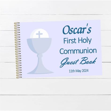Blue Chalice Communion Wire Bound Guest Book