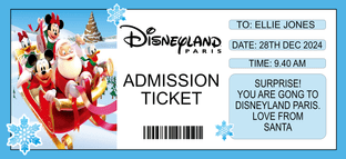 Blue Christmas Themed Disneyland Paris Themed Surprise Ticket