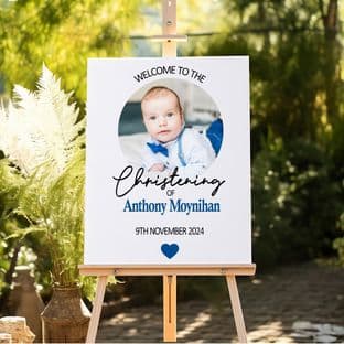 Blue Circle Photo Any Occasion Welcome Sign