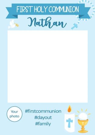 Blue Communion Chalice Selfie Frame